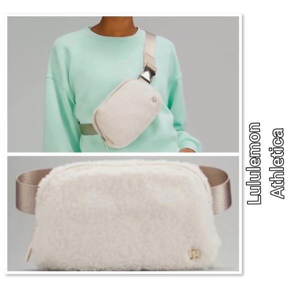 lululemon athletica Handbags - Lululemon Athletica Ivory Fleece Everywhere Bag With Belt